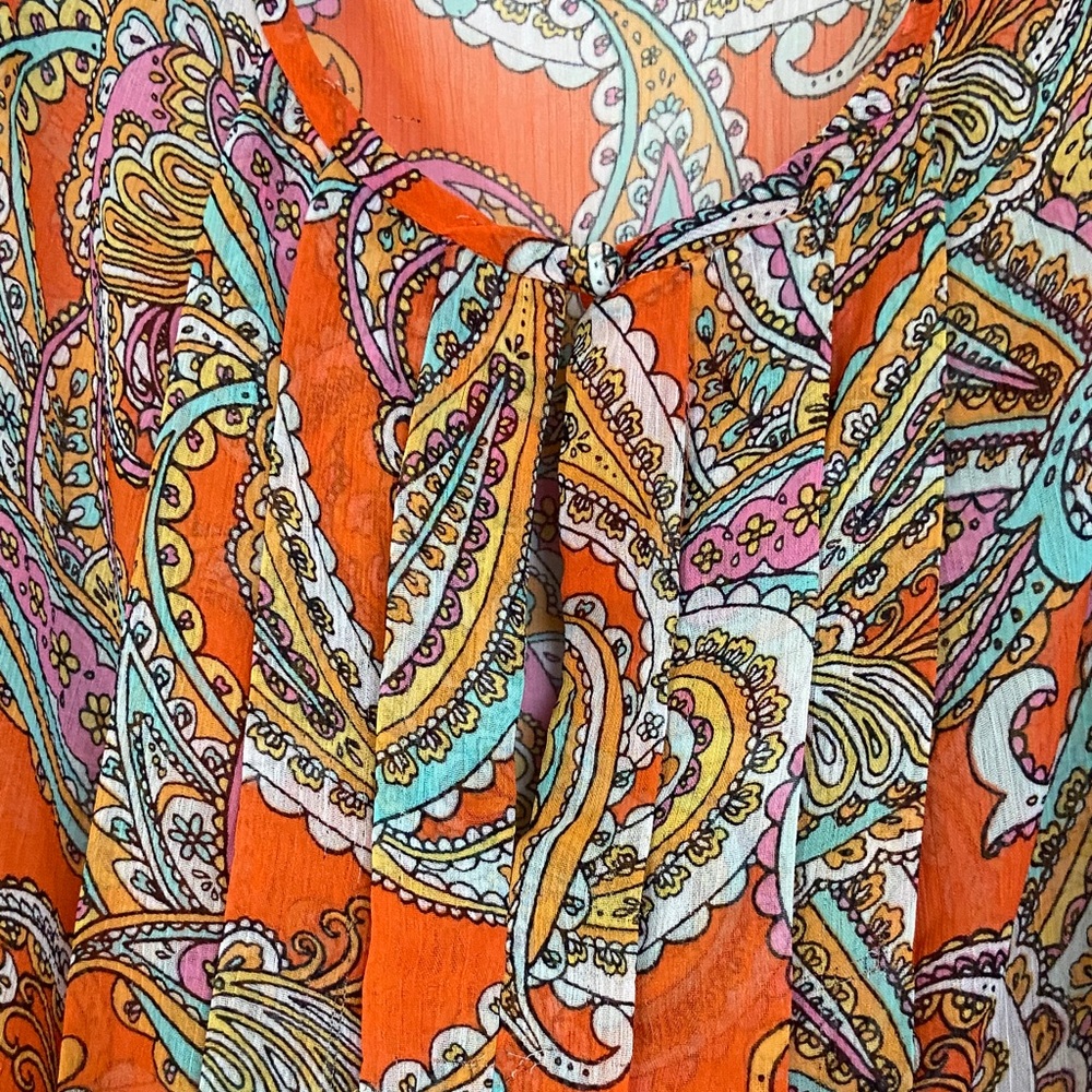Banana Republic Orange Paisley Blouse - Picture 3 of 4
